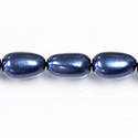 Czech Glass Pearl Bead - Baroque 18x10MM NAVY 70467