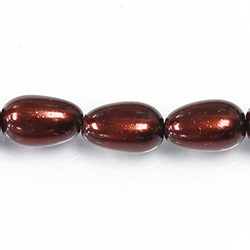 Czech Glass Pearl Bead - Baroque 18x10MM RUST 14324