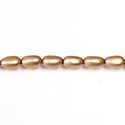 Czech Glass Pearl Bead - Baroque 09x5MM MATTE COPPER