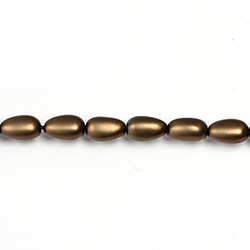 Czech Glass Pearl Bead - Baroque 09x5MM MATTE DARK BROWN