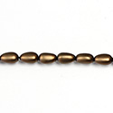 Czech Glass Pearl Bead - Baroque 09x5MM MATTE DARK BROWN