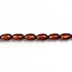 Czech Glass Pearl Bead - Baroque 09x5MM MATTE DARK COPPER