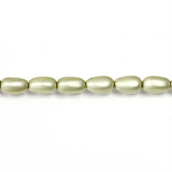Czech Glass Pearl Bead - Baroque 09x5MM MATTE LT OLIVE