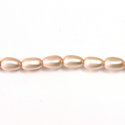 Czech Glass Pearl Bead - Baroque 09x5MM MATTE LT ROSE