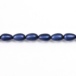 Czech Glass Pearl Bead - Baroque 09x5MM MATTE NAVY