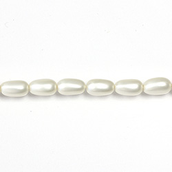 Czech Glass Pearl Bead - Baroque 09x5MM MATTE WHITE