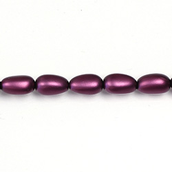 Czech Glass Pearl Bead - Baroque 12x7MM MATTE AMETHYST