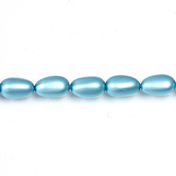 Czech Glass Pearl Bead - Baroque 12x7MM MATTE AQUA