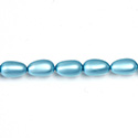 Czech Glass Pearl Bead - Baroque 12x7MM MATTE AQUA