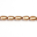 Czech Glass Pearl Bead - Baroque 12x7MM MATTE COPPER