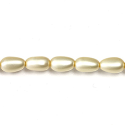 Czech Glass Pearl Bead - Baroque 12x7MM MATTE CREME