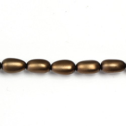 Czech Glass Pearl Bead - Baroque 12x7MM MATTE DARK BROWN