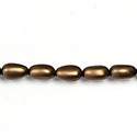 Czech Glass Pearl Bead - Baroque 12x7MM MATTE DARK BROWN