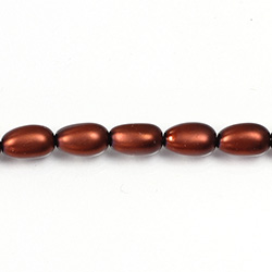 Czech Glass Pearl Bead - Baroque 12x7MM MATTE DARK COPPER