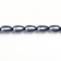 Czech Glass Pearl Bead - Baroque 12x7MM MATTE DARK GREY