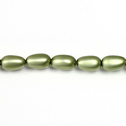 Czech Glass Pearl Bead - Baroque 12x7MM MATTE DARK OLIVE
