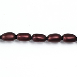 Czech Glass Pearl Bead - Baroque 12x7MM MATTE GARNET