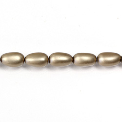 Czech Glass Pearl Bead - Baroque 12x7MM MATTE LT BROWN