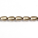 Czech Glass Pearl Bead - Baroque 12x7MM MATTE LT BROWN