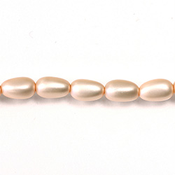 Czech Glass Pearl Bead - Baroque 12x7MM MATTE LT ROSE