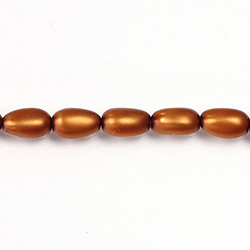 Czech Glass Pearl Bead - Baroque 12x7MM MATTE PUMPKIN