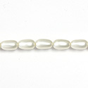 Czech Glass Pearl Bead - Baroque 12x7MM MATTE WHITE