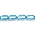 Czech Glass Pearl Bead - Baroque 15x9MM MATTE AQUA