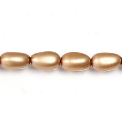 Czech Glass Pearl Bead - Baroque 15x9MM MATTE COPPER
