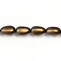 Czech Glass Pearl Bead - Baroque 15x9MM MATTE DARK BROWN