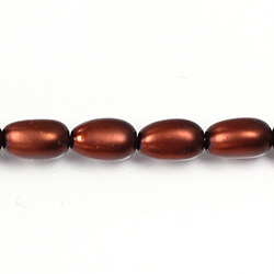 Czech Glass Pearl Bead - Baroque 15x9MM MATTE DARK COPPER