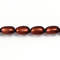 Czech Glass Pearl Bead - Baroque 15x9MM MATTE DARK COPPER