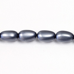 Czech Glass Pearl Bead - Baroque 15x9MM MATTE DARK GREY