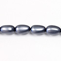 Czech Glass Pearl Bead - Baroque 15x9MM MATTE DARK GREY