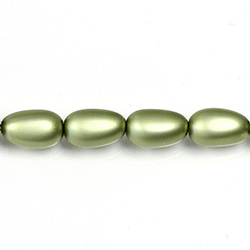 Czech Glass Pearl Bead - Baroque 15x9MM MATTE DARK OLIVE