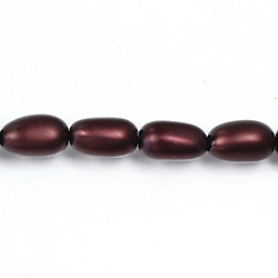 Czech Glass Pearl Bead - Baroque 15x9MM MATTE GARNET