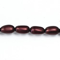 Czech Glass Pearl Bead - Baroque 15x9MM MATTE GARNET