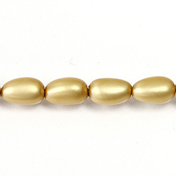 Czech Glass Pearl Bead - Baroque 15x9MM MATTE GOLD