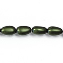 Czech Glass Pearl Bead - Baroque 15x9MM MATTE HUNTER GREEN