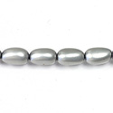 Czech Glass Pearl Bead - Baroque 15x9MM MATTE LT GREY