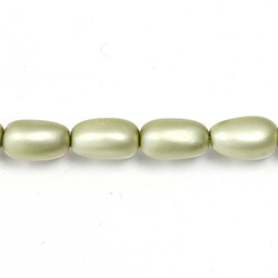 Czech Glass Pearl Bead - Baroque 15x9MM MATTE LT OLIVE
