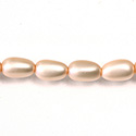 Czech Glass Pearl Bead - Baroque 15x9MM MATTE LT ROSE