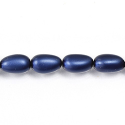 Czech Glass Pearl Bead - Baroque 15x9MM MATTE NAVY