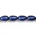 Czech Glass Pearl Bead - Baroque 15x9MM MATTE NAVY