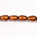 Czech Glass Pearl Bead - Baroque 15x9MM MATTE PUMPKIN