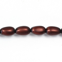 Czech Glass Pearl Bead - Baroque 15x9MM MATTE RUST