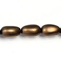 Czech Glass Pearl Bead - Baroque 18x10MM MATTE DARK BROWN