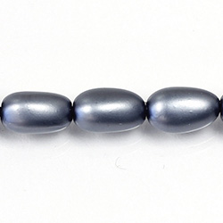 Czech Glass Pearl Bead - Baroque 18x10MM MATTE DARK GREY
