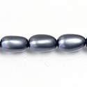 Czech Glass Pearl Bead - Baroque 18x10MM MATTE DARK GREY