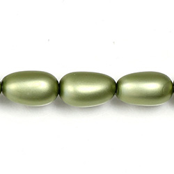 Czech Glass Pearl Bead - Baroque 18x10MM MATTE DARK OLIVE