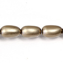 Czech Glass Pearl Bead - Baroque 18x10MM MATTE LT BROWN